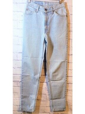 Vtg Levi Strauss Womens 7 M 912 Orange Tab Jeans Light Wash Slim Fit Tapered Leg